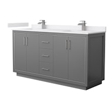 Dark Gray / White Cultured Marble Top / Brushed Nickel Hardware