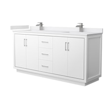 White / White Cultured Marble Top / Brushed Nickel Hardware