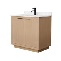 Light Straw / Carrara Cultured Marble Top / Matte Black Hardware
