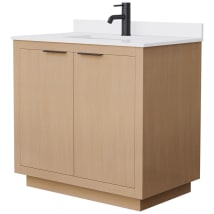 Light Straw / White Cultured Marble Top / Matte Black Hardware