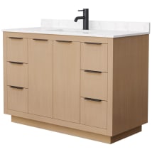 Light Straw / Carrara Cultured Marble Top / Matte Black Hardware