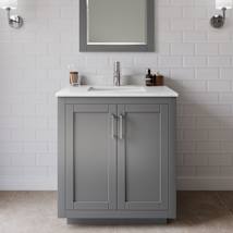 Dark Gray / Carrara Cultured Marble Top / Brushed Nickel Hardware
