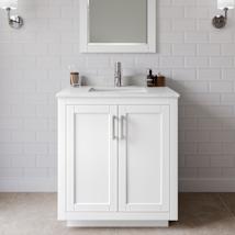 White / Carrara Cultured Marble Top / Brushed Nickel Hardware