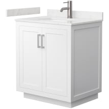 White / Carrara Cultured Marble Top / Brushed Nickel Hardware