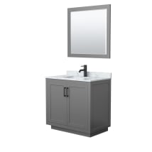 Dark Gray / White Carrara Marble Top / Matte Black Hardware