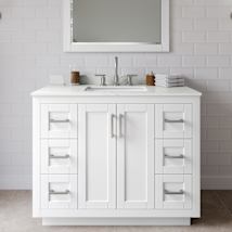 White / Giotto Quartz Top / Brushed Nickel Hardware