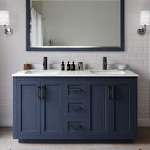 Dark Blue / Giotto Quartz Top / Matte Black Hardware