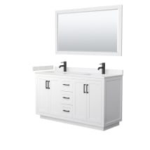 White / Carrara Cultured Marble Top / Matte Black Hardware