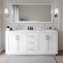 White / White Quartz Top / Brushed Nickel Hardware