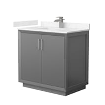 Dark Gray / Carrara Cultured Marble Top / Brushed Nickel Hardware