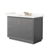 Dark Gray / Giotto Quartz Top / Satin Bronze Hardware