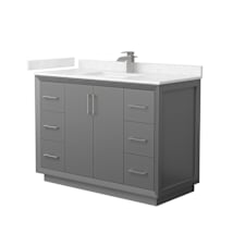 Dark Gray / Carrara Cultured Marble Top / Brushed Nickel Hardware