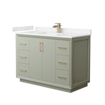 Light Green / Carrara Cultured Marble Top / Satin Bronze Hardware
