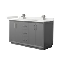 Dark Gray / White Quartz Top / Brushed Nickel Hardware