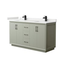Light Green / White Quartz Top / Matte Black Hardware