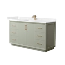 Light Green / Carrara Cultured Marble Top / Satin Bronze Hardware