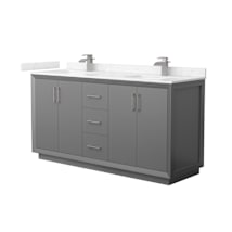 Dark Gray / Carrara Cultured Marble Top / Brushed Nickel Hardware