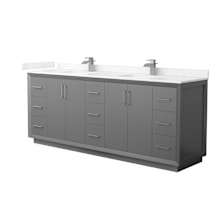 Dark Gray / Carrara Cultured Marble Top / Brushed Nickel Hardware