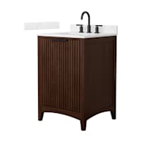 Dark Walnut / Carrara Cultured Marble Top / Matte Black Hardware