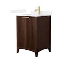 Dark Walnut / White Quartz Top / Brushed Gold Hardware