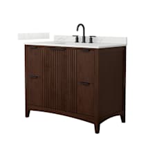 Dark Walnut / Giotto Quartz Top / Matte Black Hardware