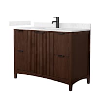 Dark Walnut / Carrara Cultured Marble Top / Matte Black Hardware