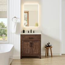 Dark Walnut / Giotto Quartz Top / Matte Black Hardware