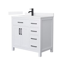 White / White Quartz Top / Matte Black Hardware