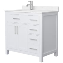 White / Carrara Cultured Marble Top / Brushed Nickel Hardware