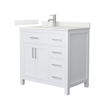 White / Giotto Quartz Top / Brushed Nickel Hardware