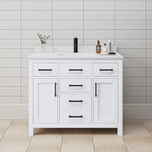 White / Carrara Cultured Marble Top / Matte Black Hardware