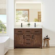 Dark Walnut / Giotto Quartz Top / Matte Black Hardware