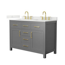 Dark Gray / Giotto Quartz Top / Brushed Gold Hardware
