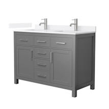 Dark Gray / White Quartz Top / Brushed Nickel Hardware