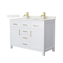 White / Giotto Quartz Top / Brushed Gold Hardware