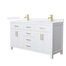 White / White Quartz Top / Brushed Gold Hardware