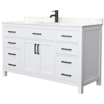 White / Carrara Cultured Marble Top / Matte Black Hardware