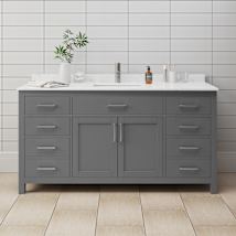 Dark Gray / Carrara Cultured Marble Top / Brushed Nickel Hardware