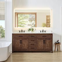 Dark Walnut / White Quartz Top / Matte Black Hardware