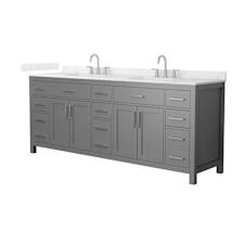 Dark Gray / Giotto Quartz Top / Brushed Nickel Hardware