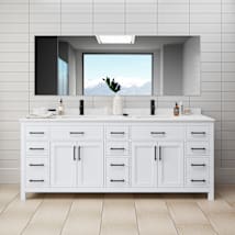 White / White Cultured Marble Top / Matte Black Hardware