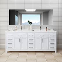 White / White Cultured Marble Top / Brushed Nickel Hardware