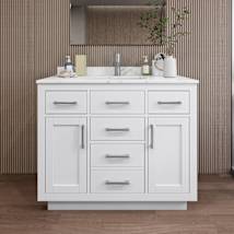 White / Giotto Quartz Top / Brushed Nickel Hardware