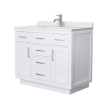 White / White Cultured Marble Top / Brushed Nickel Hardware