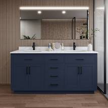 Dark Blue / Giotto Quartz Top / Matte Black Hardware