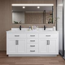 White / Carrara Cultured Marble Top / Matte Black Hardware