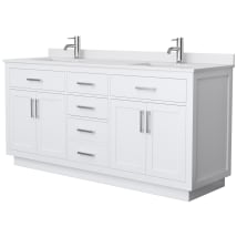 White / White Cultured Marble Top / Brushed Nickel Hardware