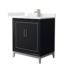 Black / White Quartz Top / Brushed Nickel Hardware