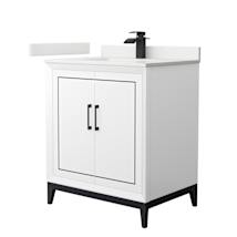 White / White Quartz Top / Matte Black Hardware