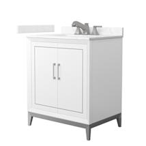 White / Carrara Cultured Marble Top / Brushed Nickel Hardware